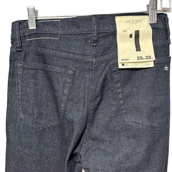 Revolve Rag & Bone Skinny Fit Dark Indigo Aero Stretch Jeans in Color Rinse - Picture 9 of 12